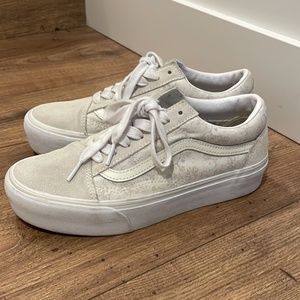 Vans suede floral platforms